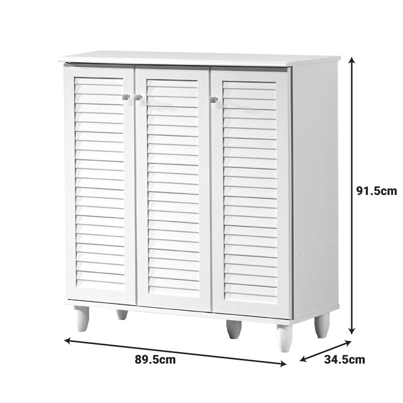 Шкаф за обувки SANTO 16 чифта в бял цвят 89.5x34.5x91.5см