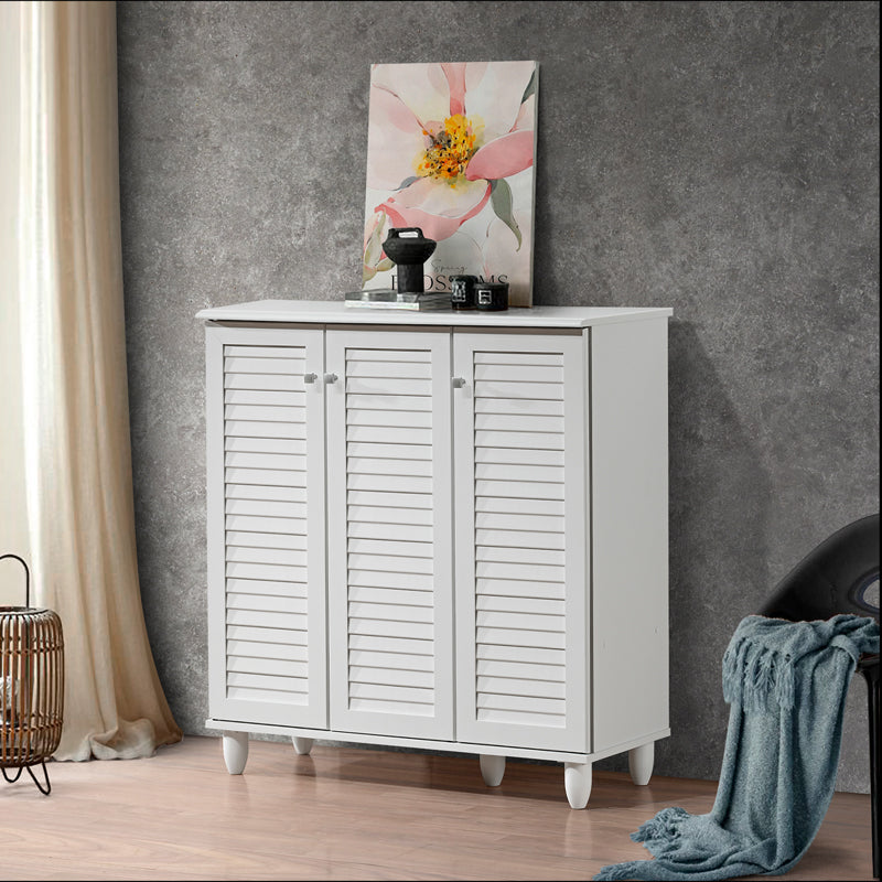 Шкаф за обувки SANTO 16 чифта в бял цвят 89.5x34.5x91.5см