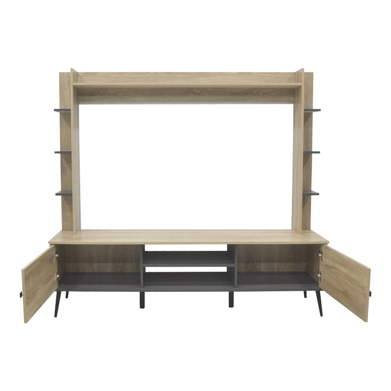 Тв шкаф ZEZAN в цвят сонома-тъмносив 182.5x40x162см