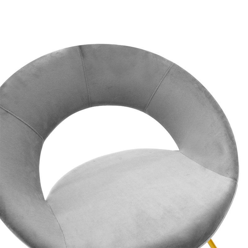 Стол Valentina крака метални злато с кадифе сиво