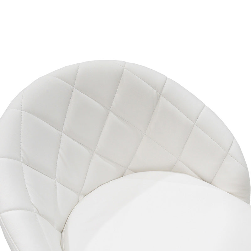 Бар стол Balina с регулируема височина бял полиуретан-хром метал 52x53x109см