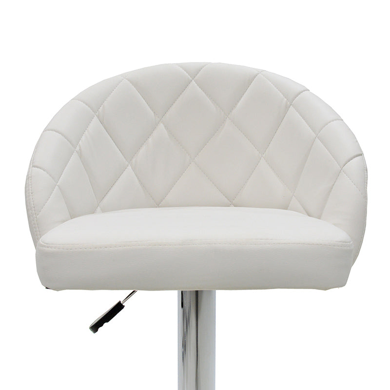 Бар стол Balina с регулируема височина бял полиуретан-хром метал 52x53x109см