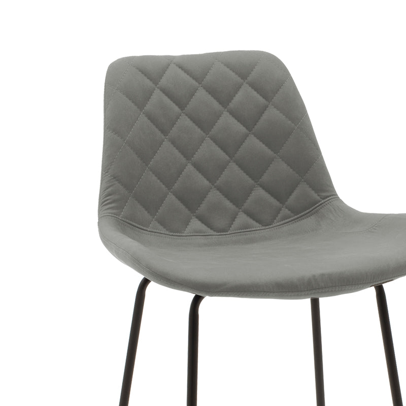 Бар стол Faith античен антрацит пу-черен метал 50x54x104см