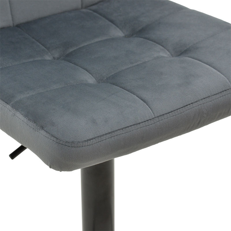 Бар стол Remina сгъваем сив кадифе-черен метал 45x53x112см