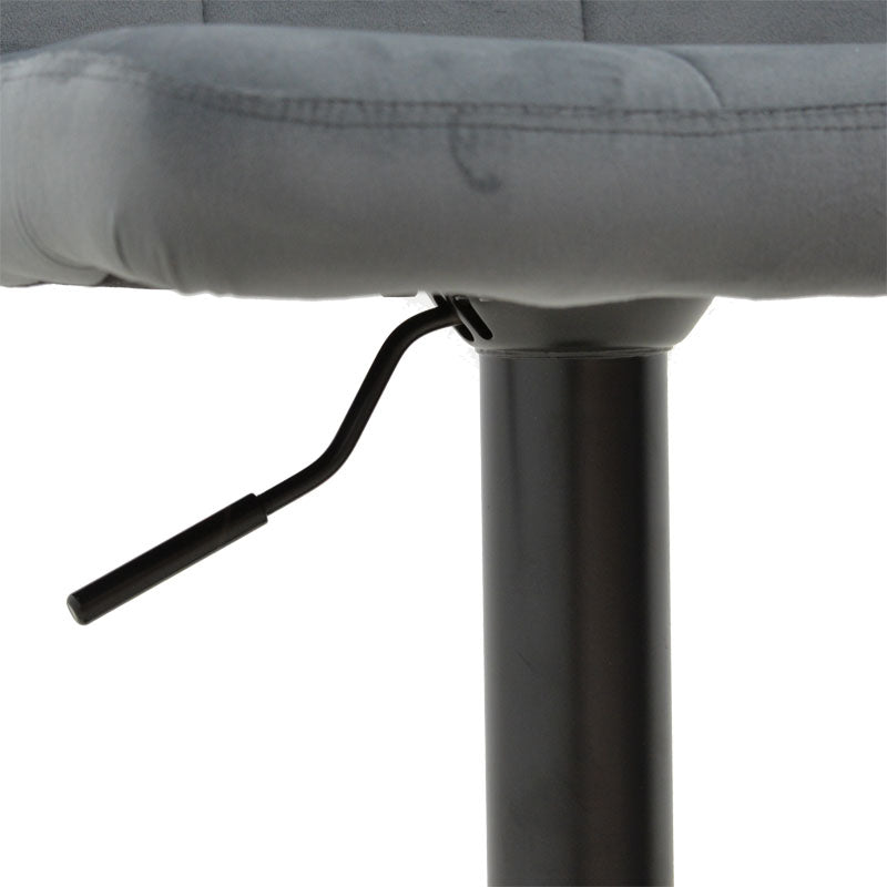 Бар стол Remina сгъваем сив кадифе-черен метал 45x53x112см