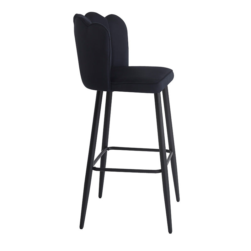 Бар стол VELVI кадифе в черен цвят 46x45x105.5см
