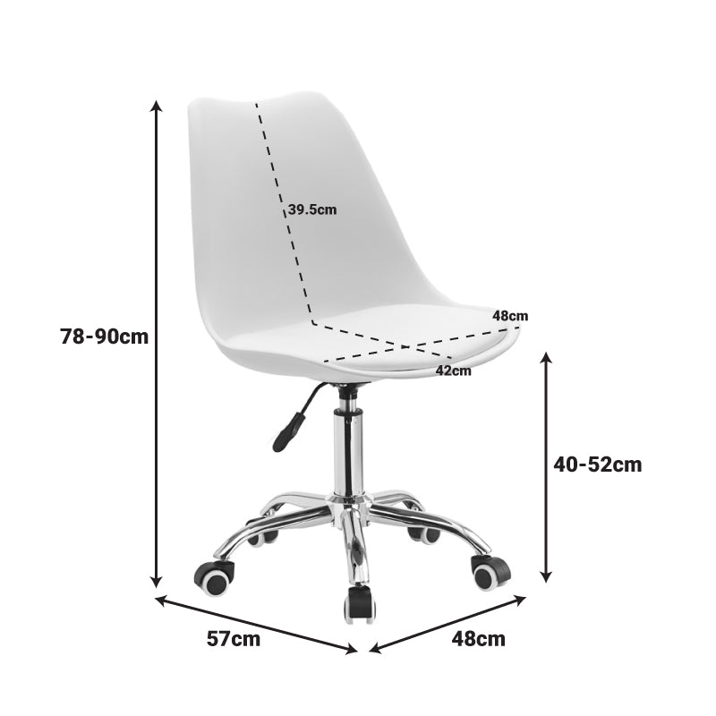 Офис стол Gaston pp-pu в светло син цвят 48x57x80-93см