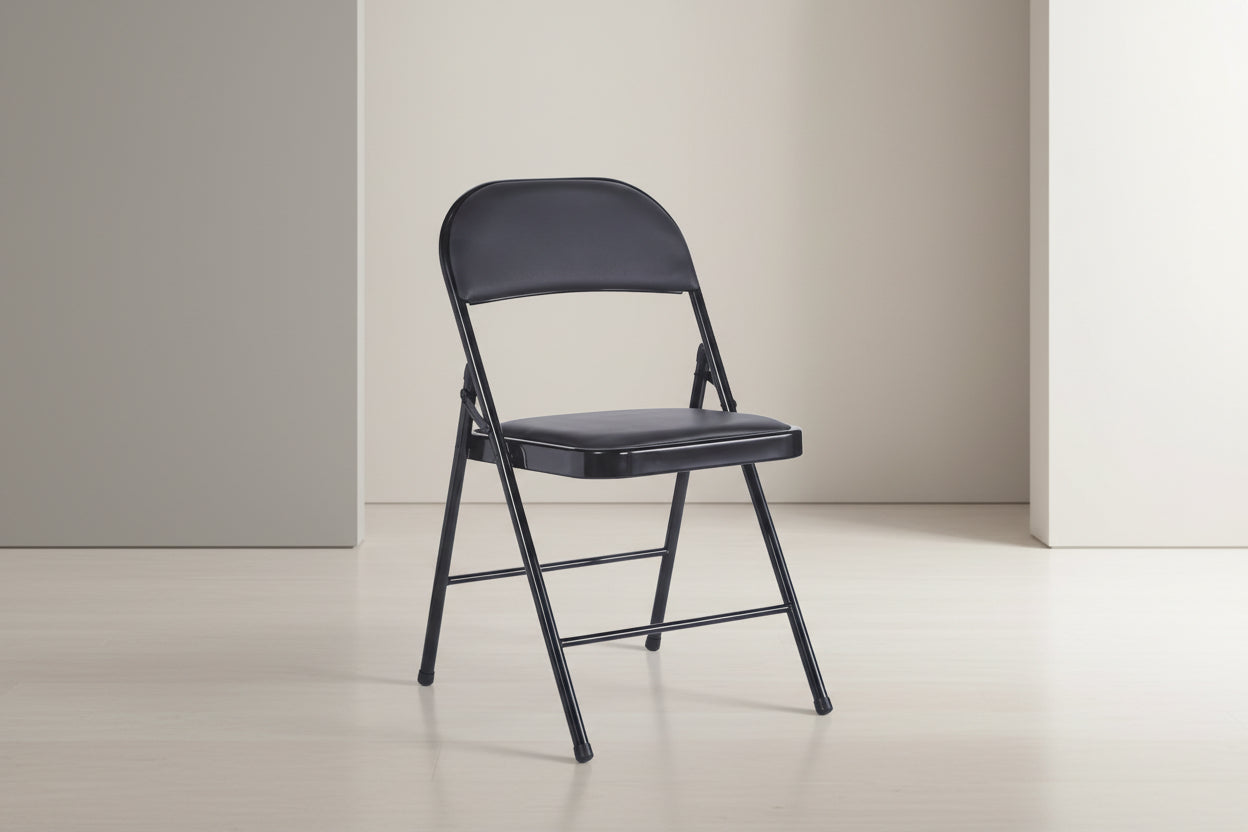 Сгъваем стол Niro pu-metal в черен цвят 46x46x79см