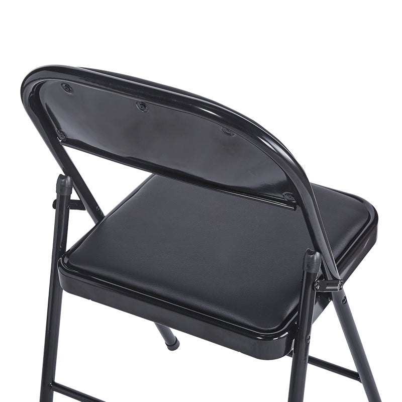 Сгъваем стол Niro pu-metal в черен цвят 46x46x79см