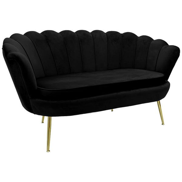 2-местен диван DAIMONvelvet black 134x70x77cm