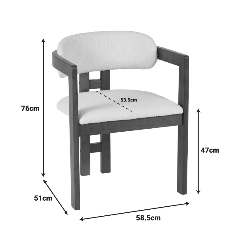 Кресло Winsor от каучуково дърво в бежово с крака в цвят орех 58,5x51x76см