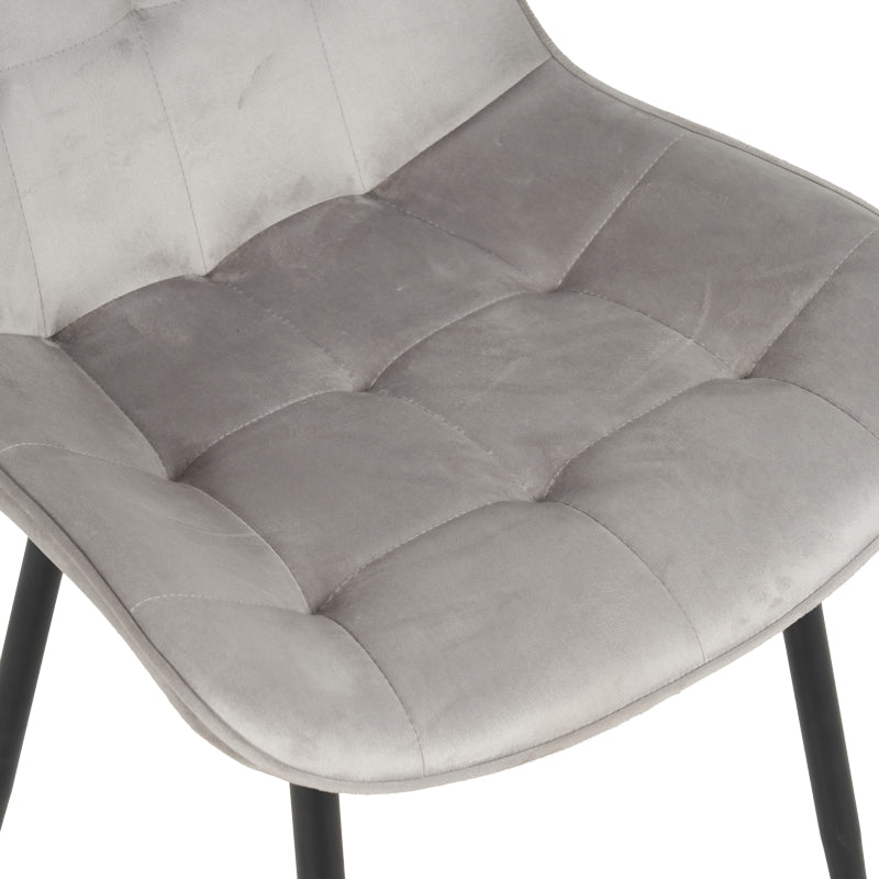 Стол  BERNE  кадифе в сив нюанс 53x62x84см