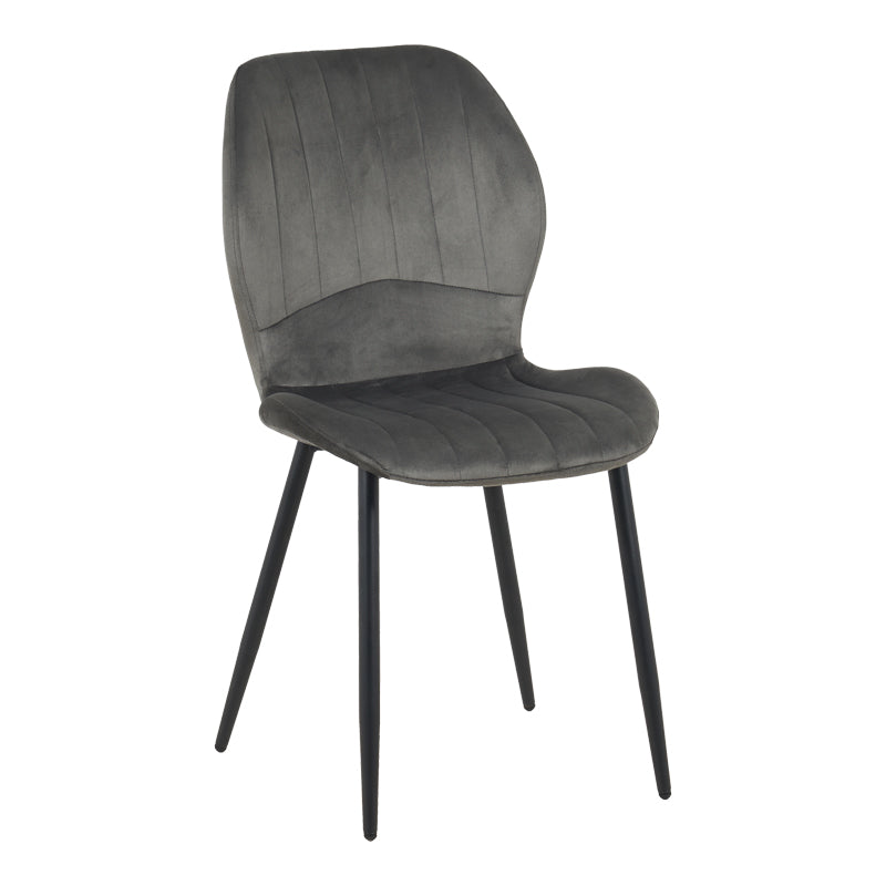 Кадифен стол JELOUR  в антрацитен цвят 46.5x60x84см