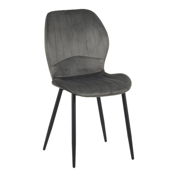 Кадифен стол JELOUR  в антрацитен цвят 46.5x60x84см