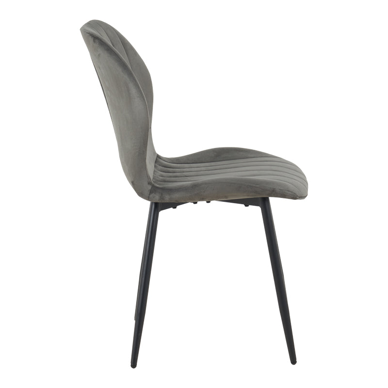 Кадифен стол JELOUR  в антрацитен цвят 46.5x60x84см