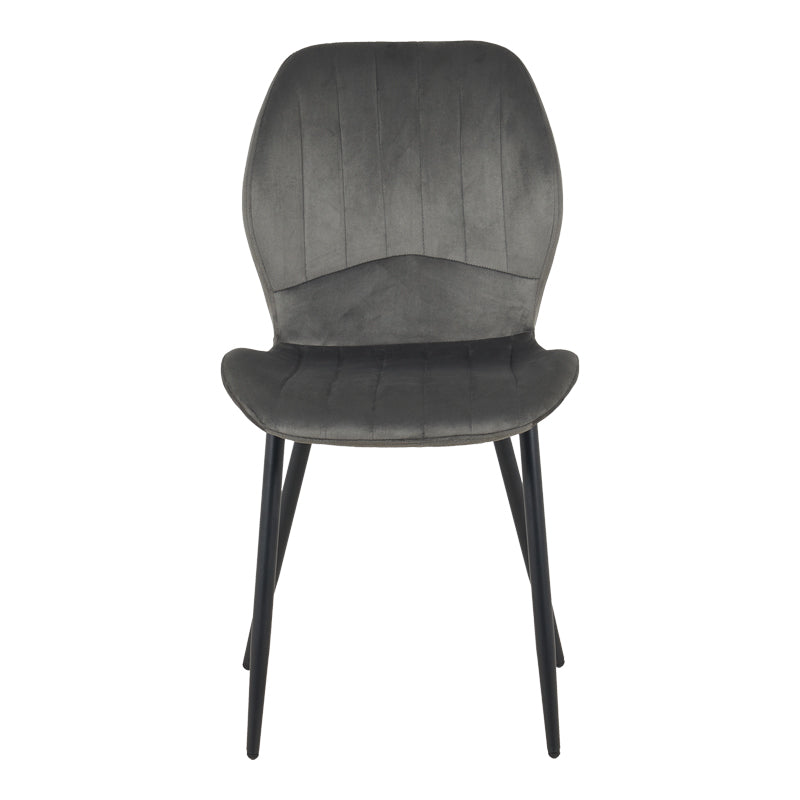 Кадифен стол JELOUR  в антрацитен цвят 46.5x60x84см