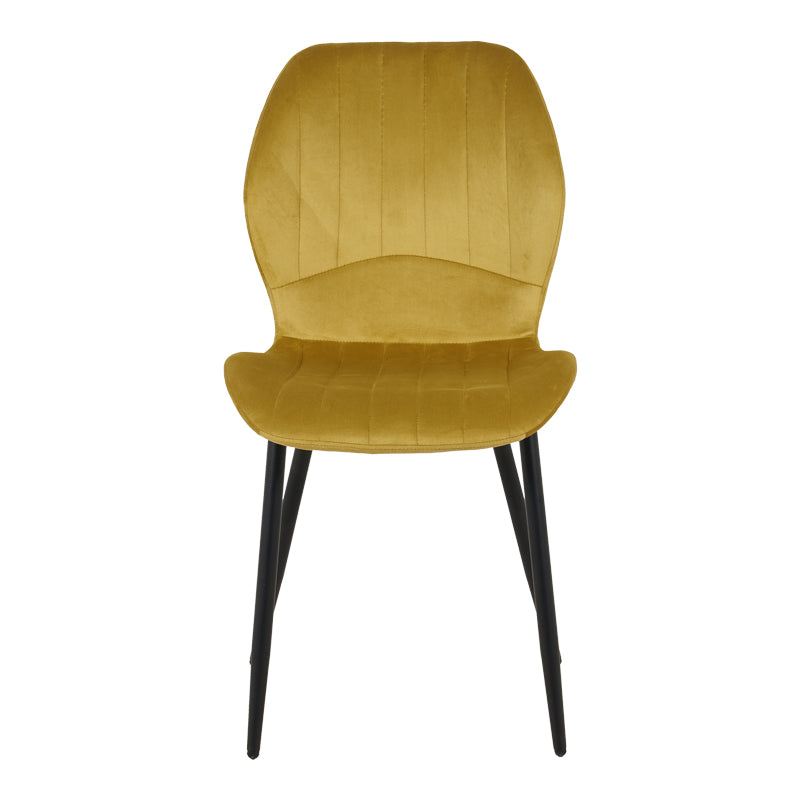Кадифен стол JELOUR в жълт нюанс 46.5x60x84см