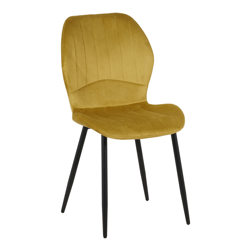 Кадифен стол JELOUR в жълт нюанс 46.5x60x84см