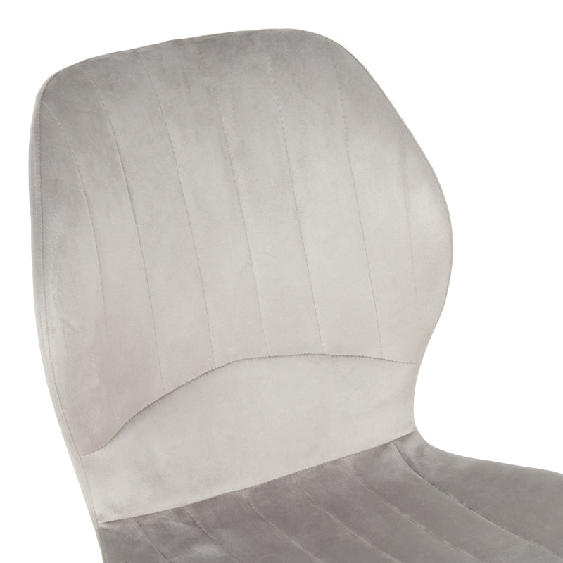 Кадифен стол JELOUR в сив нюанс с черни метални крака 46.5x60x84см