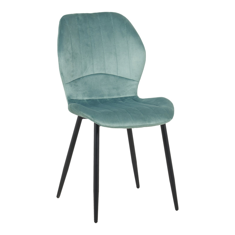 Кадифен стол JELOUR в цвят шамфъстък 46.5x60x84см