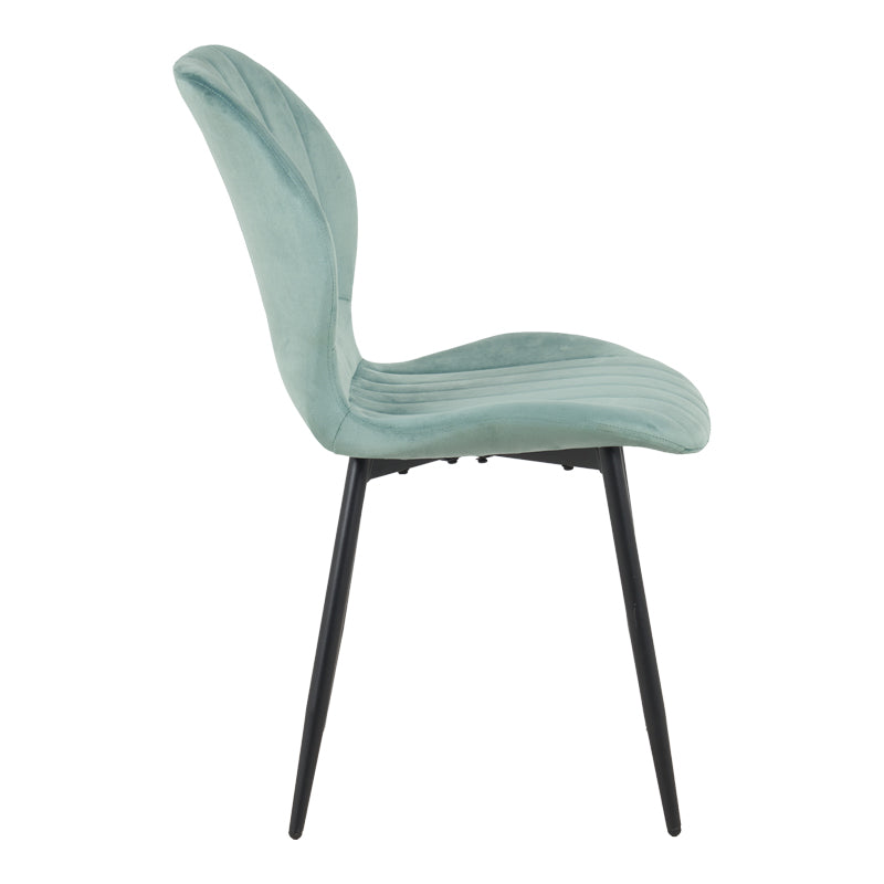Кадифен стол JELOUR в цвят шамфъстък 46.5x60x84см