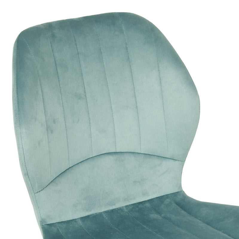 Кадифен стол JELOUR в цвят шамфъстък 46.5x60x84см