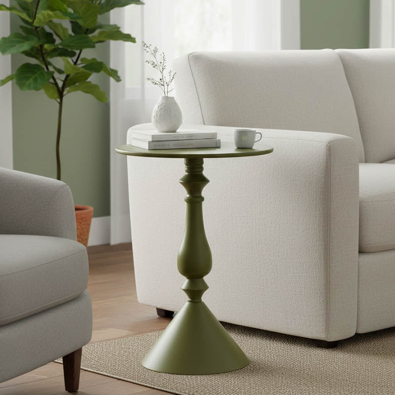 Метална странична маса lalou в маслинено зелено d40x55см