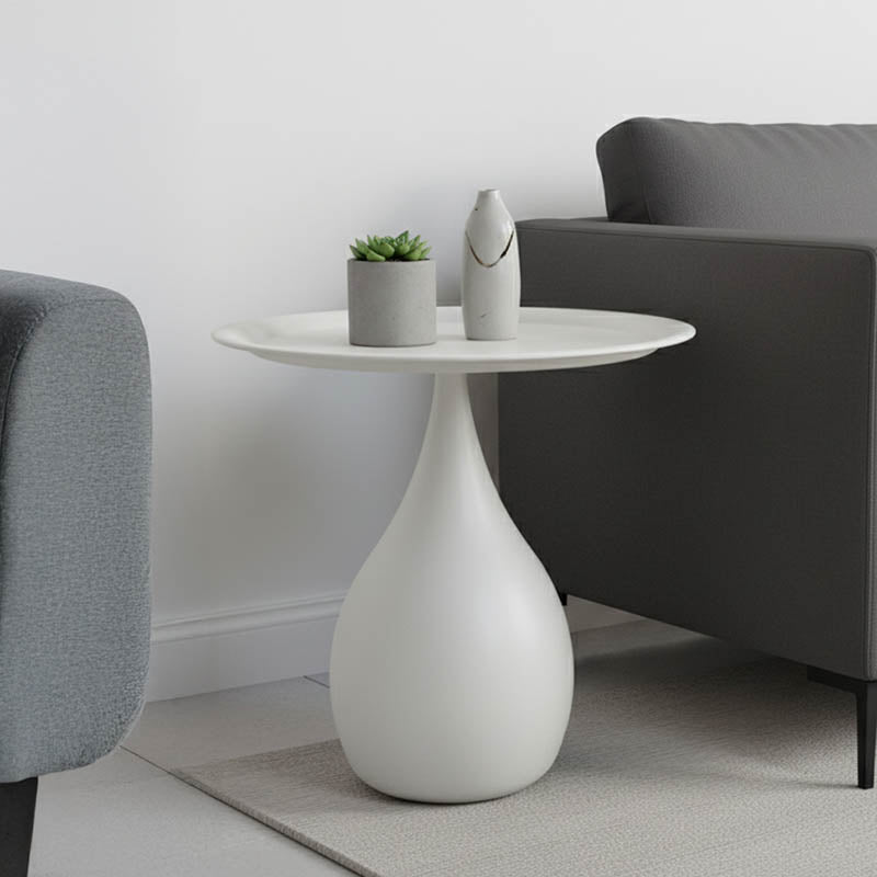 Метална странична маса samino в кремав цвят d39x42 см