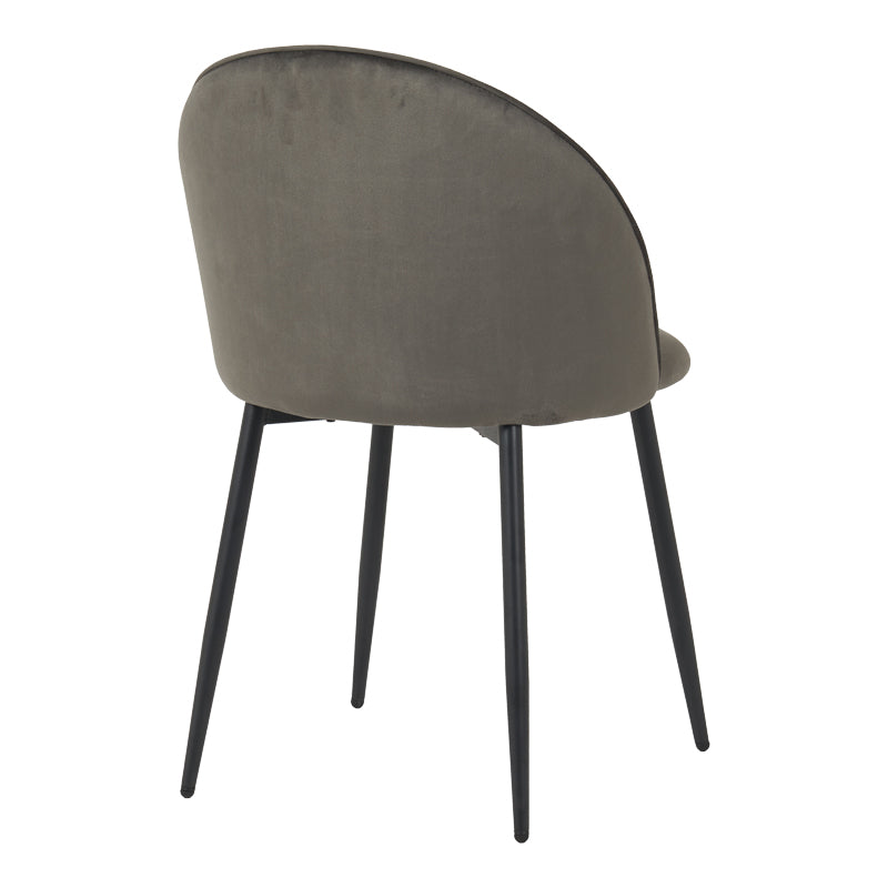 Кадифен стол PERCH в антрацит с черни метални крака 50x43x82см