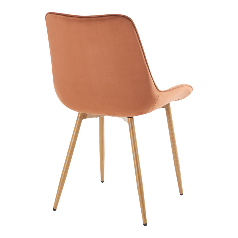 Стол BERNE кафяво кадифе- крак в естествен нюанс, 53x62x84см