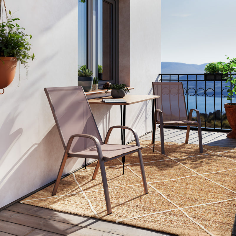 Стол Calan метален тъмно кафяв-текстилен кафяв 55x75x90см