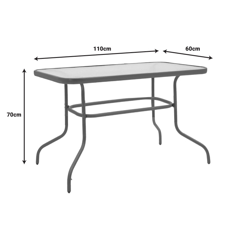 Трапезен комплект 5бр VALOR-OBBI pe кафяв-метал 110x60x70см