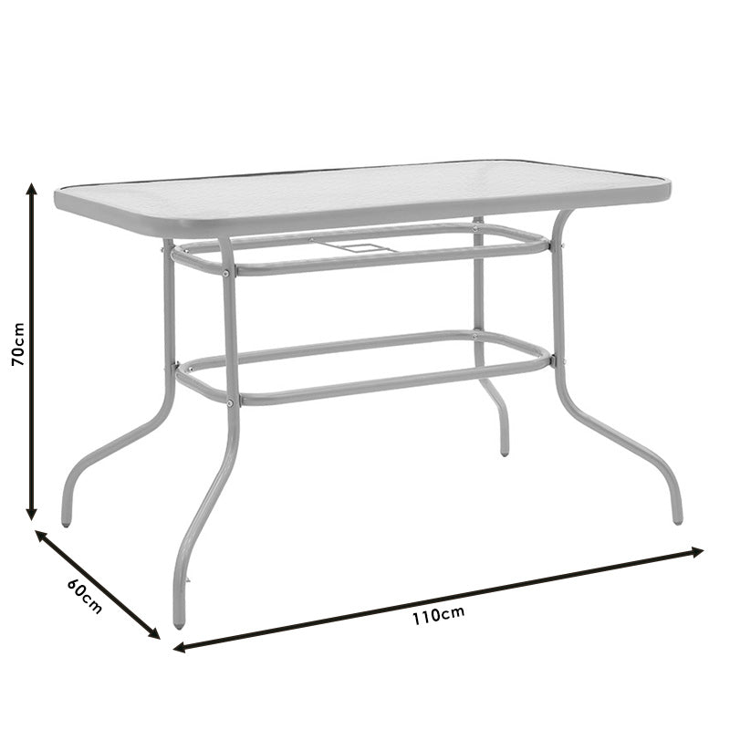 Трапезен комплект 5бр VALOR-OBBI pe кафяв-метал 110x60x70см