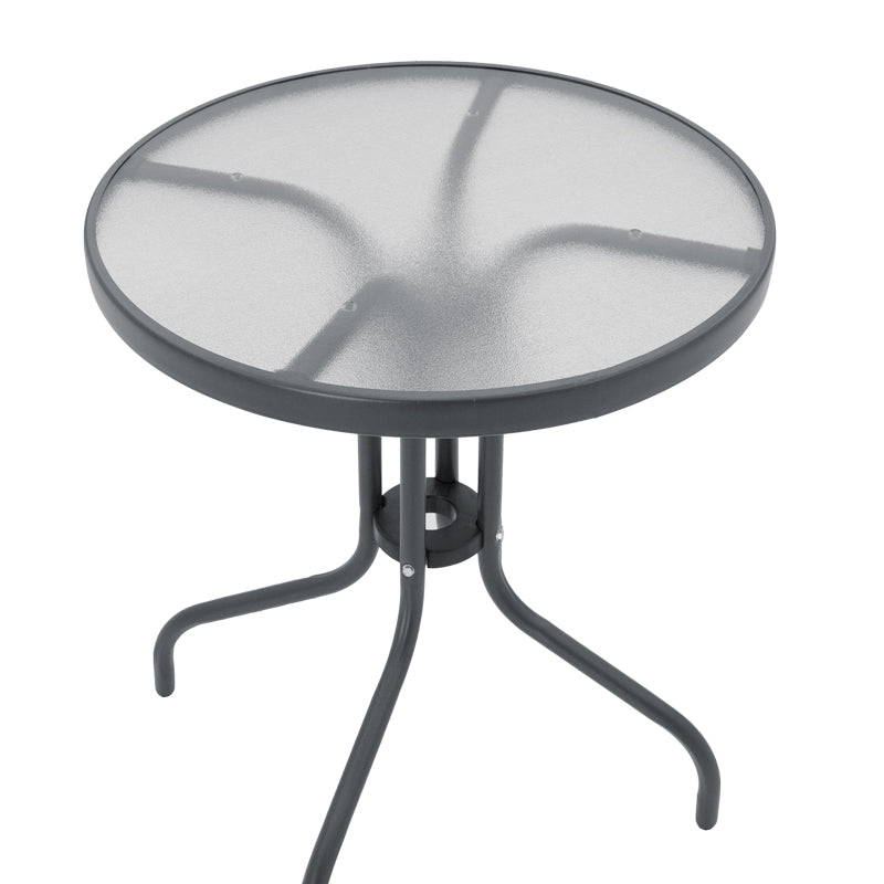 Комплект  WATSON от 3бр сив метал и закалено стъкло D60x70cm