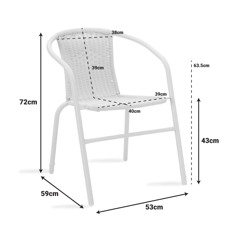 Obbi кресло в черен метал-pe сив цвят 54x56x73см