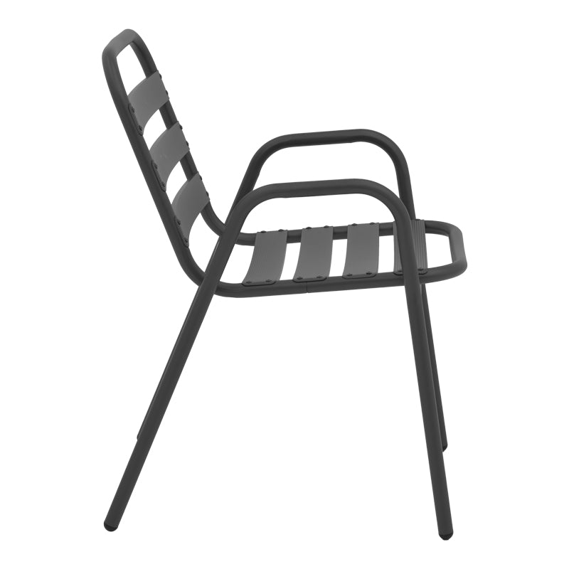 Фотьойл Sussie стек тъмносив метал с алуминиеви ламели 45x62x76см