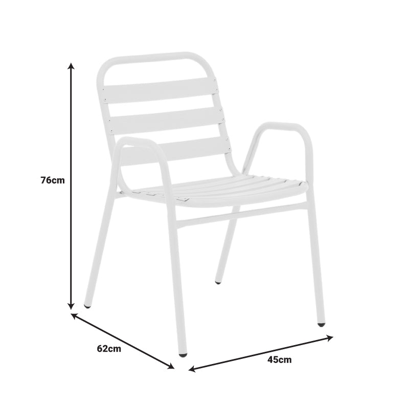 Градински комплект Watson-Sussie бял метал-стъкло 70x70x70см