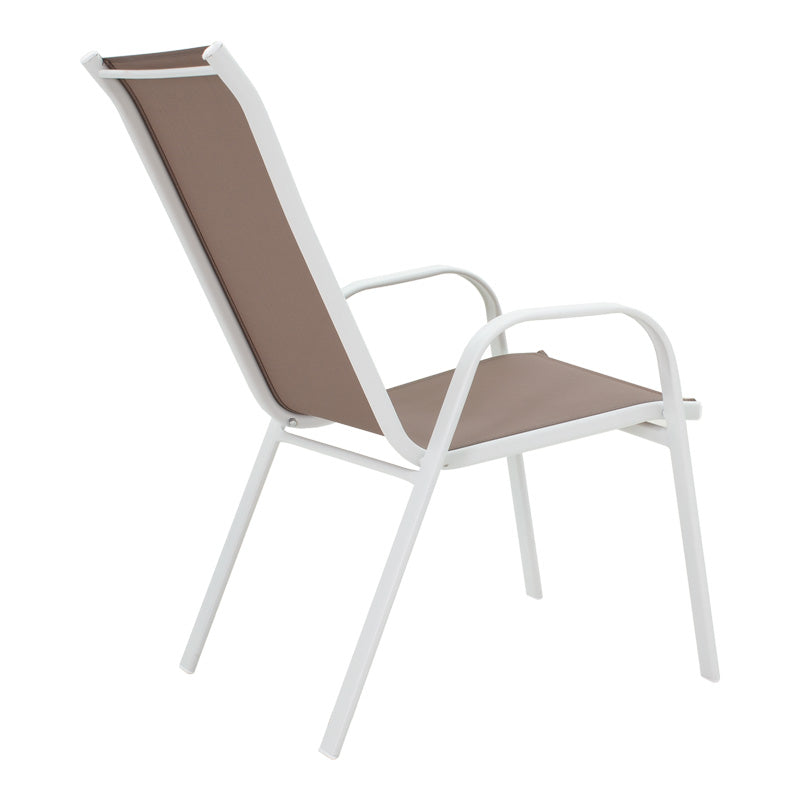 Градински комплект Vergo-Calan бял метал с маса Φ60x70см