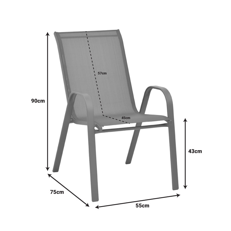 Градински комплект Vergo-Calan бял метал с маса Φ60x70см
