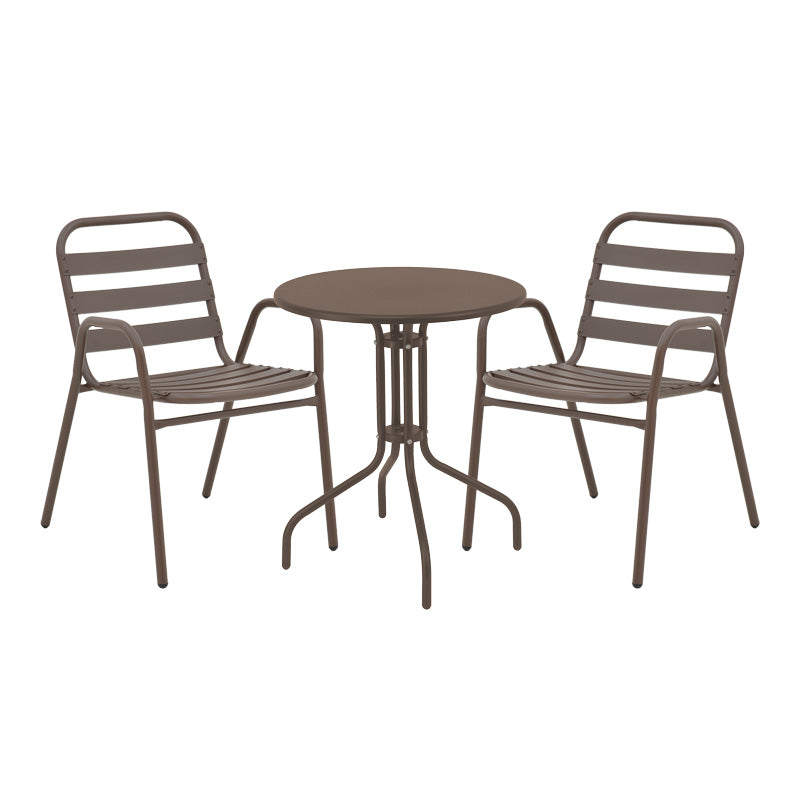 Градински комплект Vergo-Sussie кафяв метал с маса Φ60x70см