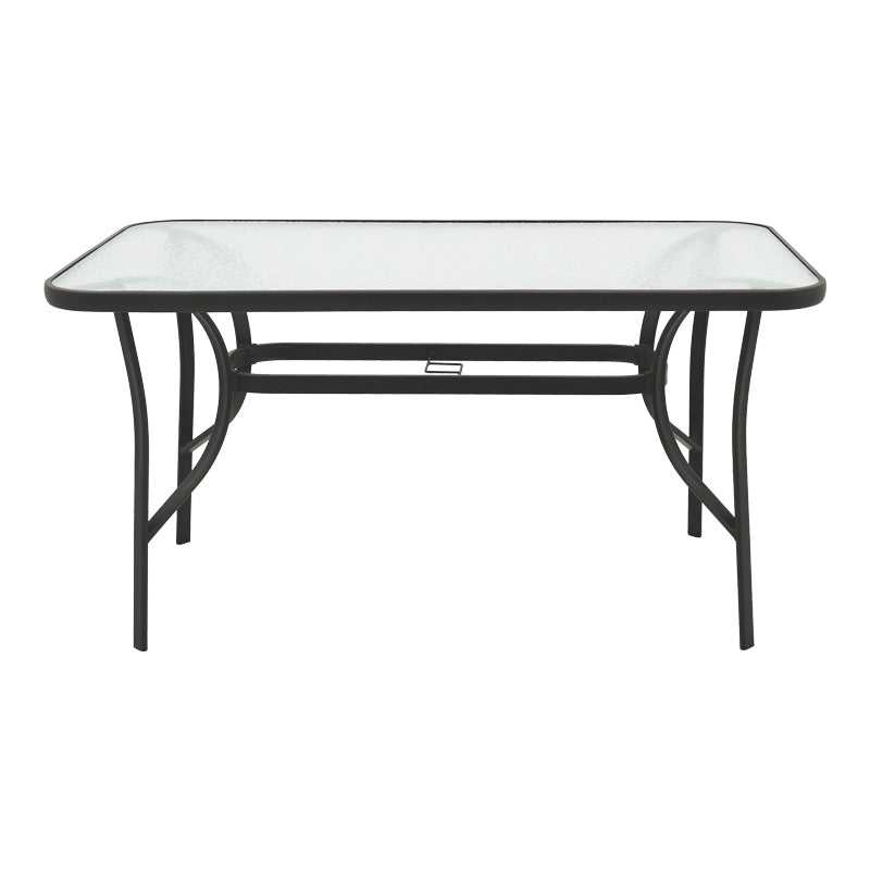 Трапезна комплект  SUSSIE-ENSURE от 5бр метал-стъкло в черен цвят 140x80x70см