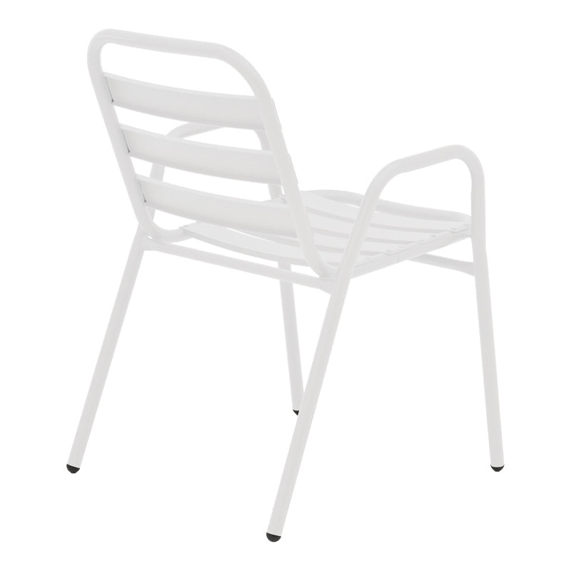 Трапезен комплект SUSSIE-ENSURE 5бр метал-стъкло бял цвят 120x70x70см