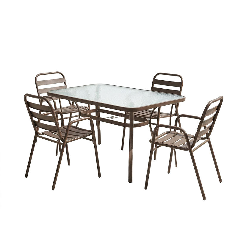 Градински комплект ENSURE-SUSSIE 5бр метална в кафяв нюанс 140x80x70см
