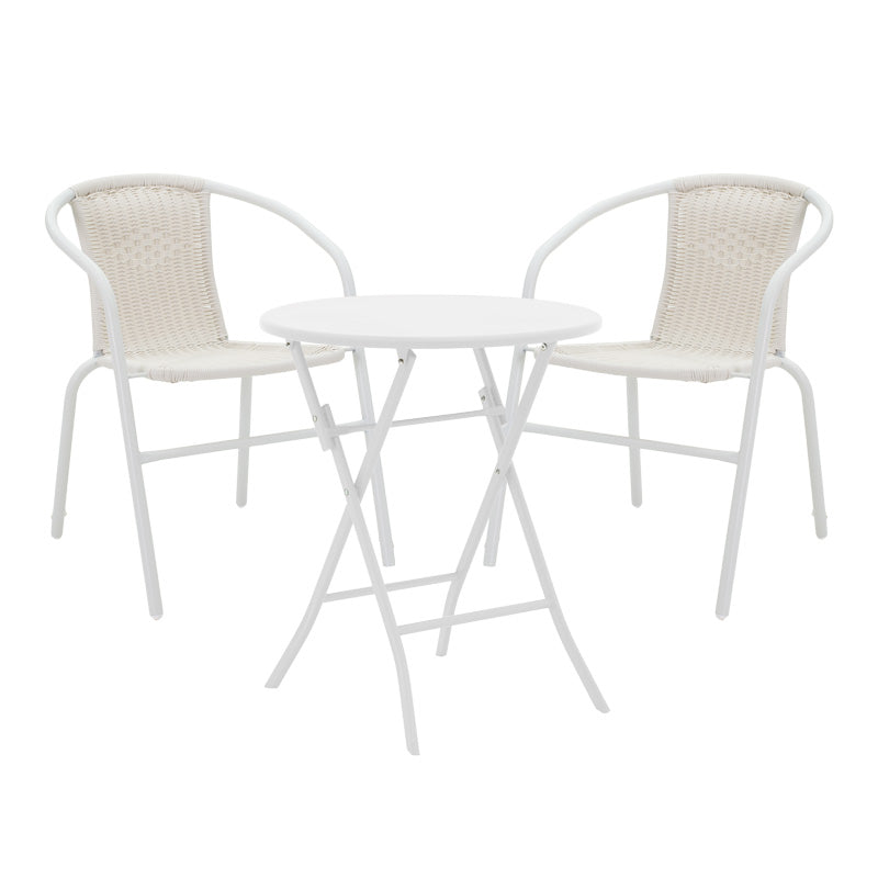 Сгъваема метална трапезна маса Albero-Obbi в бял нюанс D60x70см