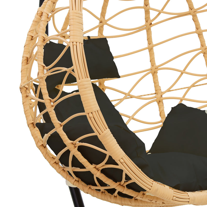 Градинска люлка Hudson естествен-черен цвят  109x119x195cм