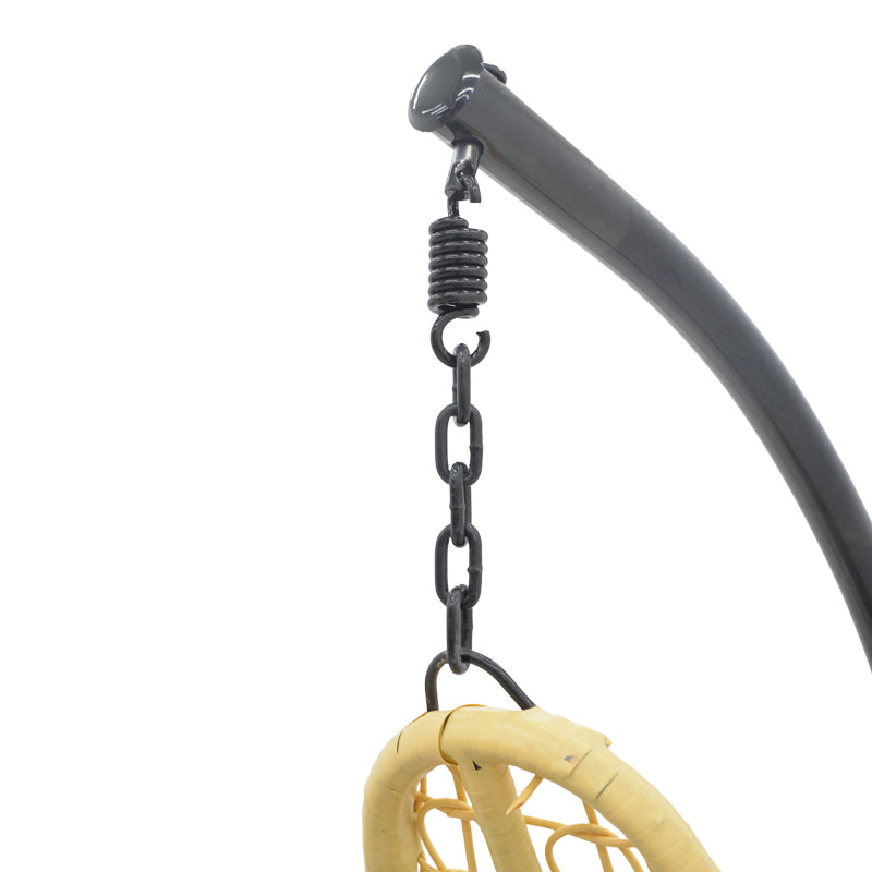 Градинска люлка Soleil висяща pp в естествен цвят и черен метал 103x83x200см