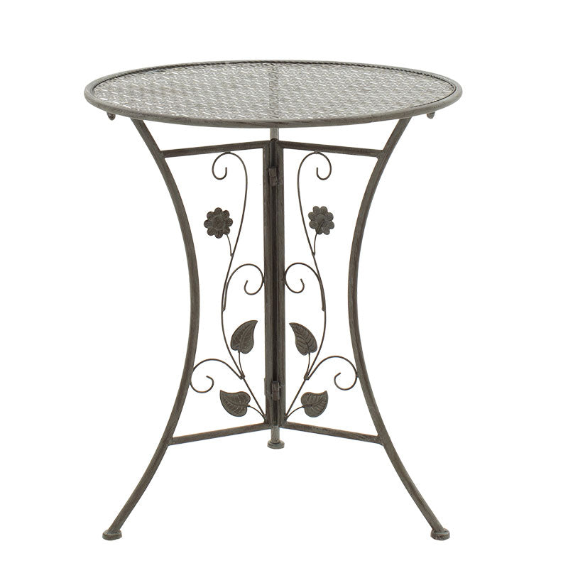 Трапезен комплект 3 бр Abriel антрацит античен метал с  маса ф60см