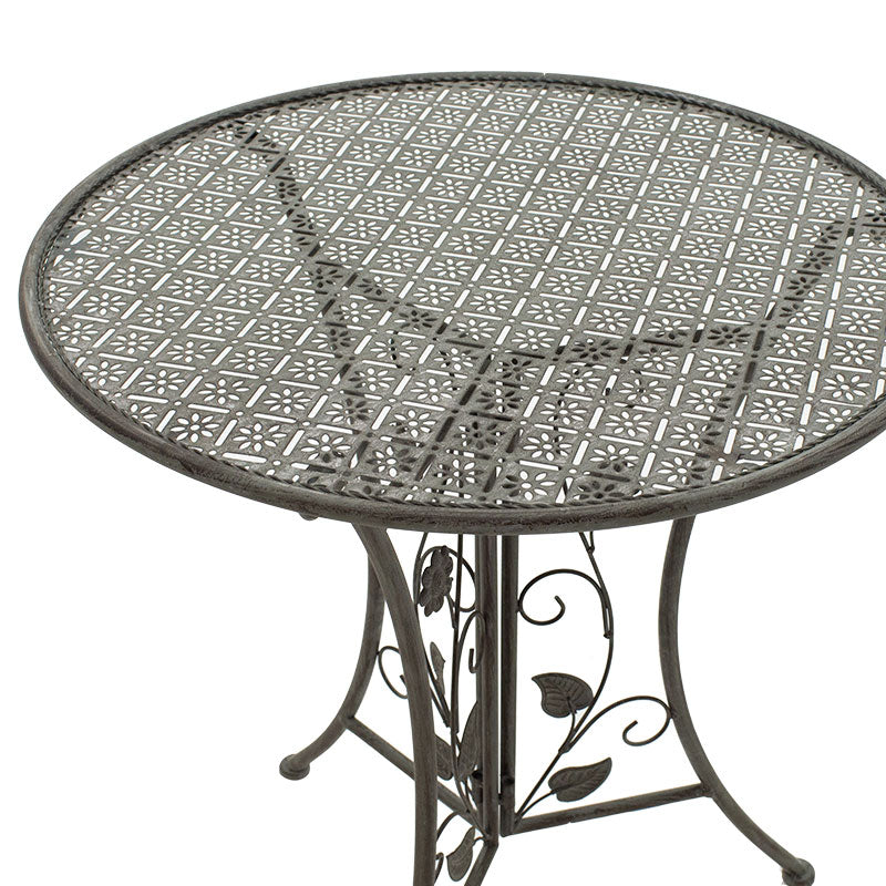 Трапезен комплект 3 бр Abriel антрацит античен метал с  маса ф60см