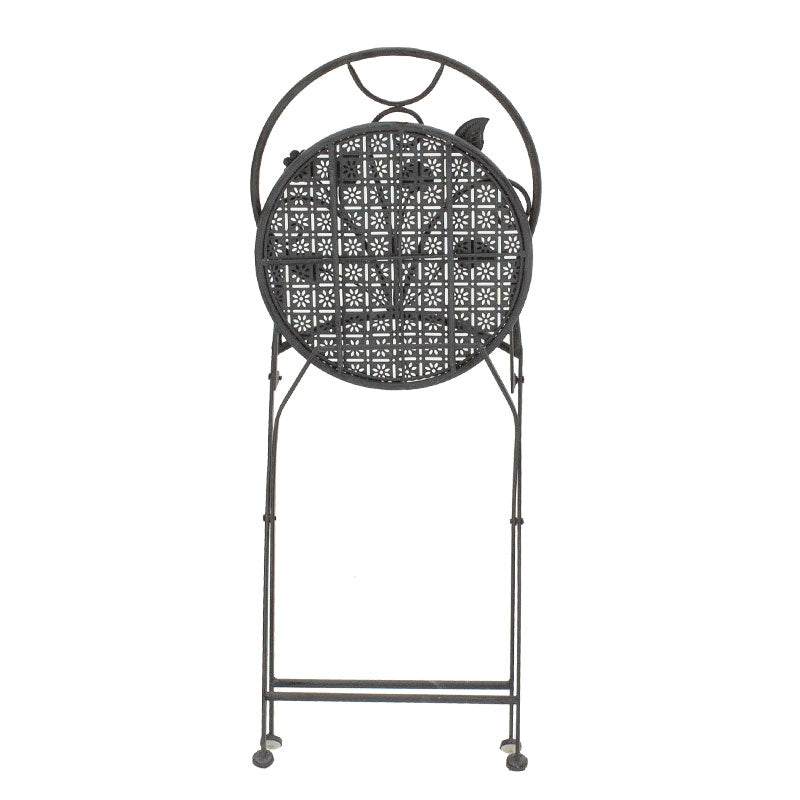 Трапезен комплект 3 бр Abriel антрацит античен метал с  маса ф60см