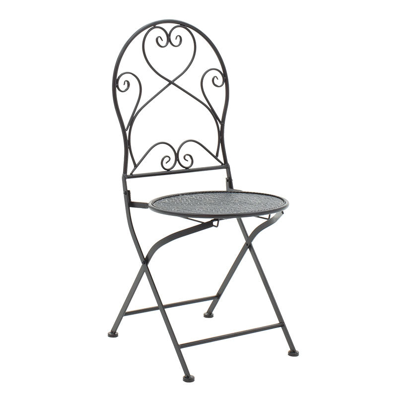 Трапезен комплект 3 бр Walen черен метал с маса ф 60см